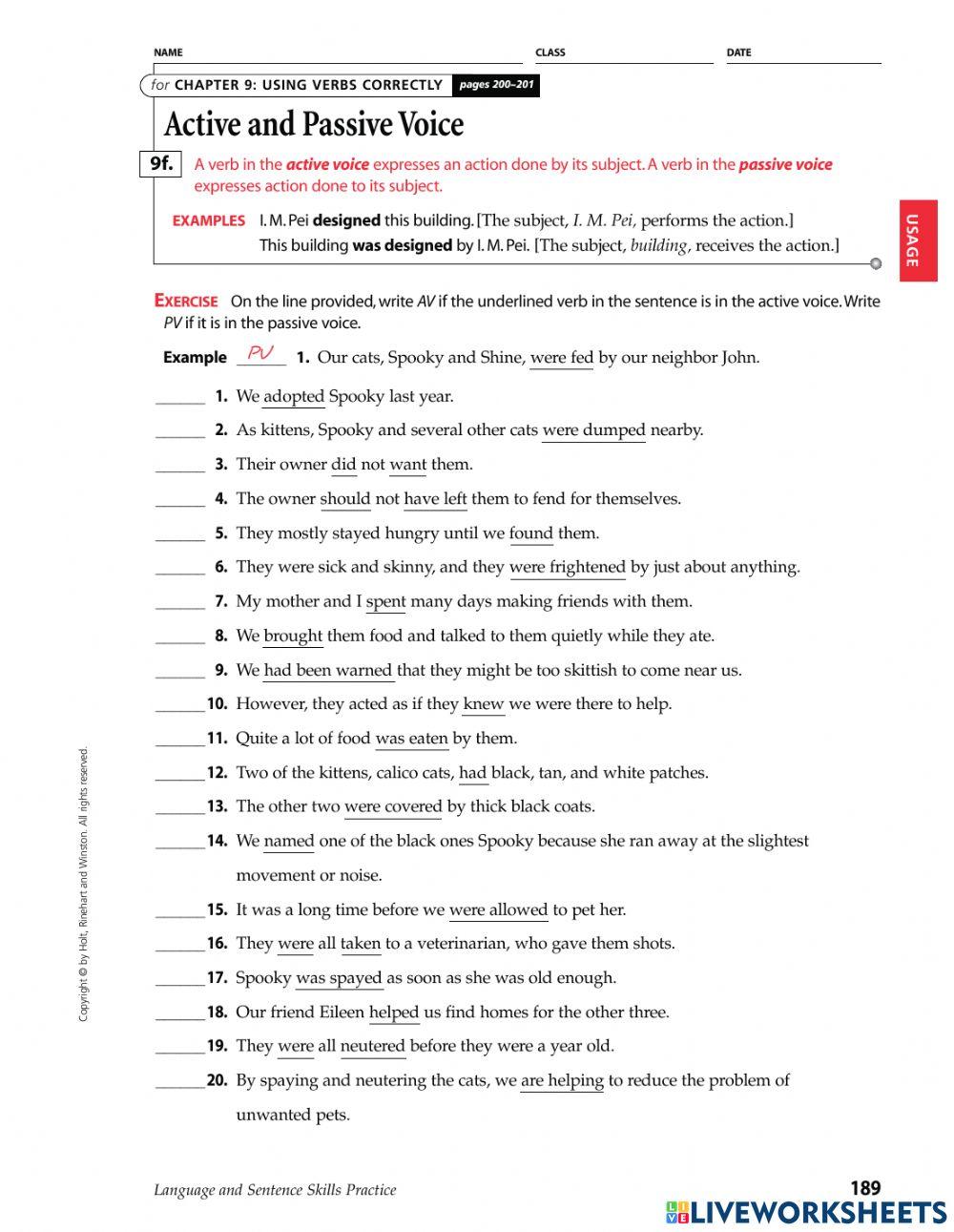 Passsive and active  voice