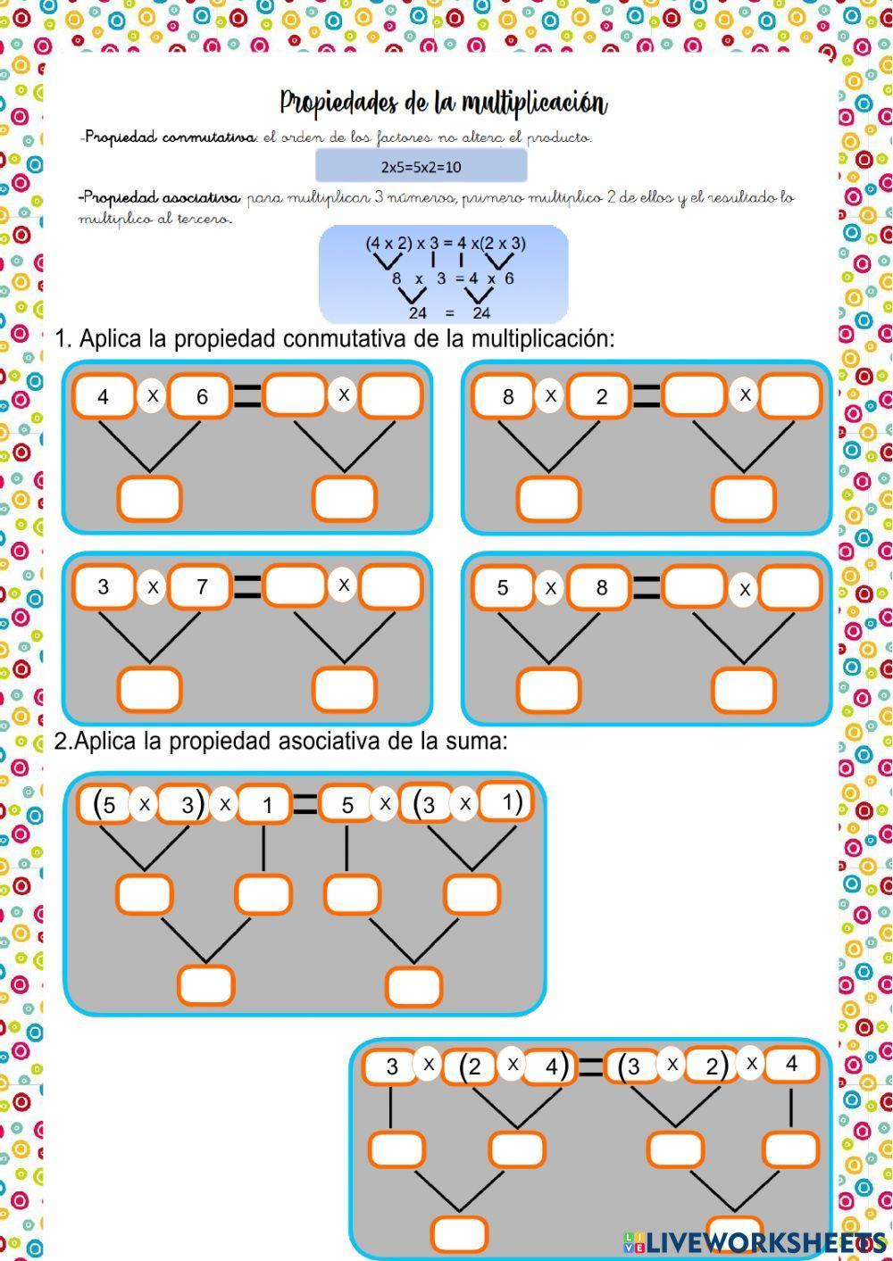 Propiedadad conmutativa y asociativa multiplicación Propiedadad conmutativa y asociativa multiplicación