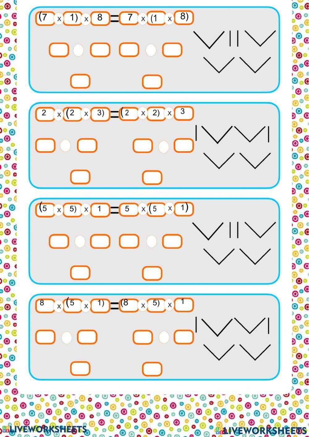 Propiedadad conmutativa y asociativa multiplicación