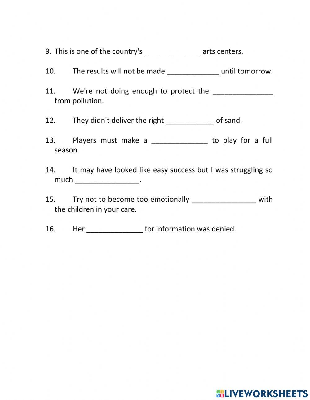 Plastic and Recycling Vocabulary