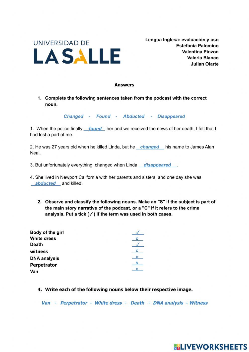 Vocabulary task - podcast