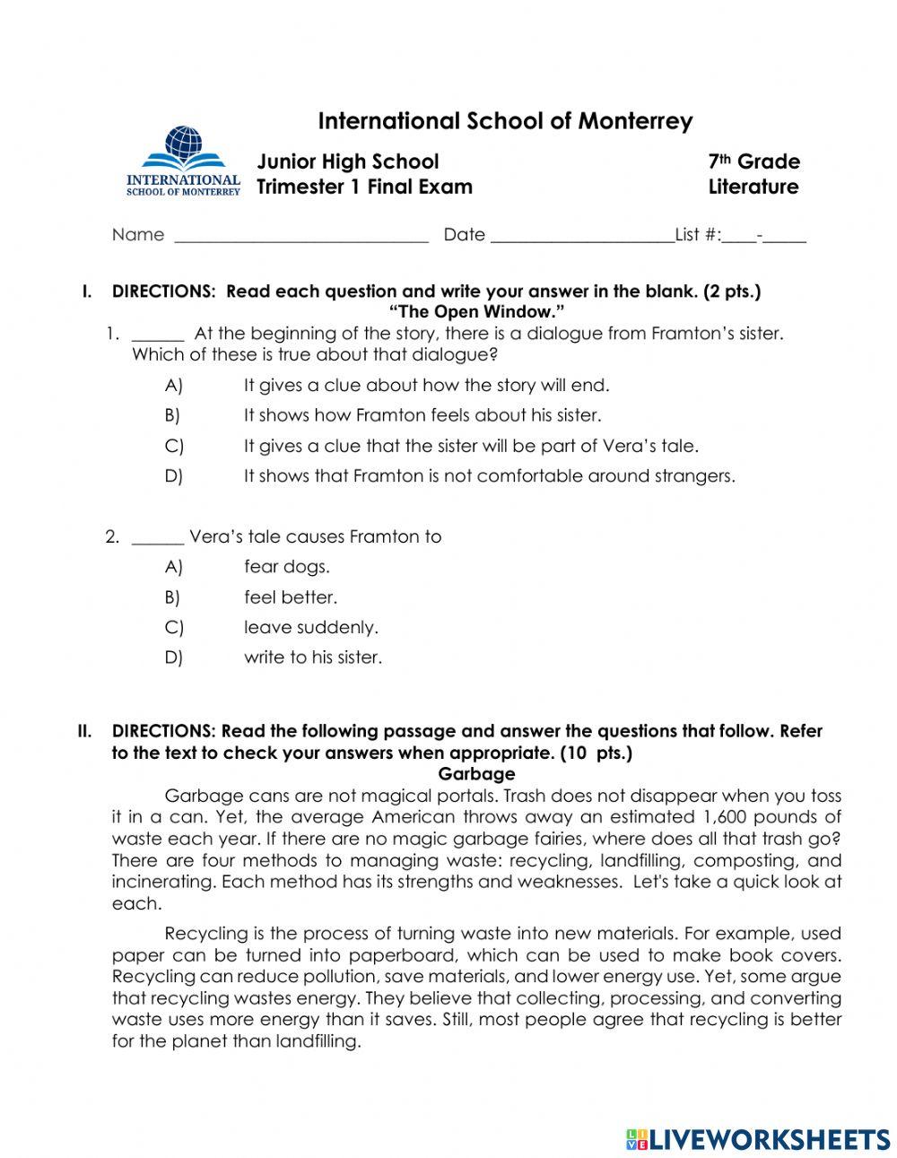 7-T1 Literature (2021-22)