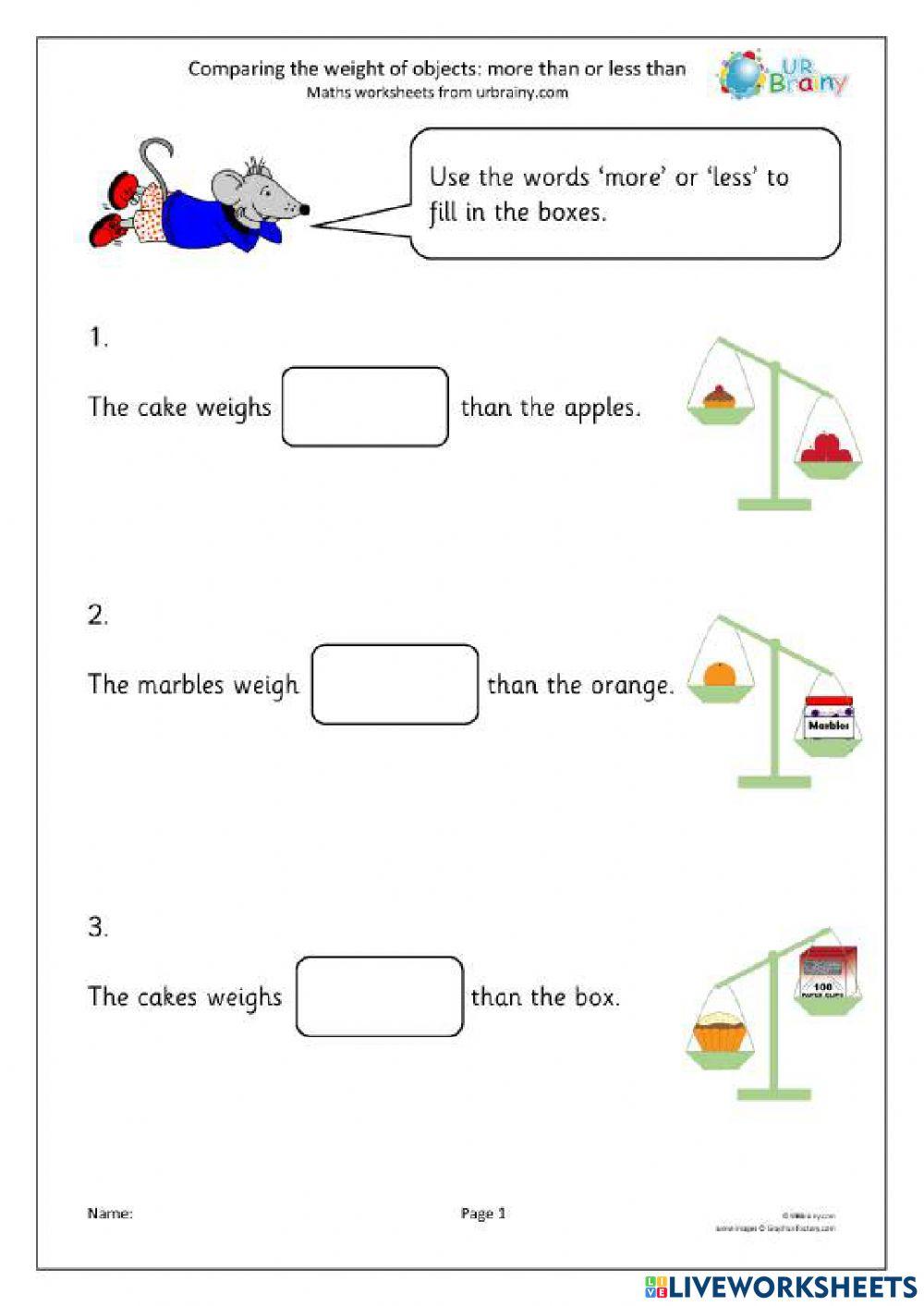 Measure and compare Mass