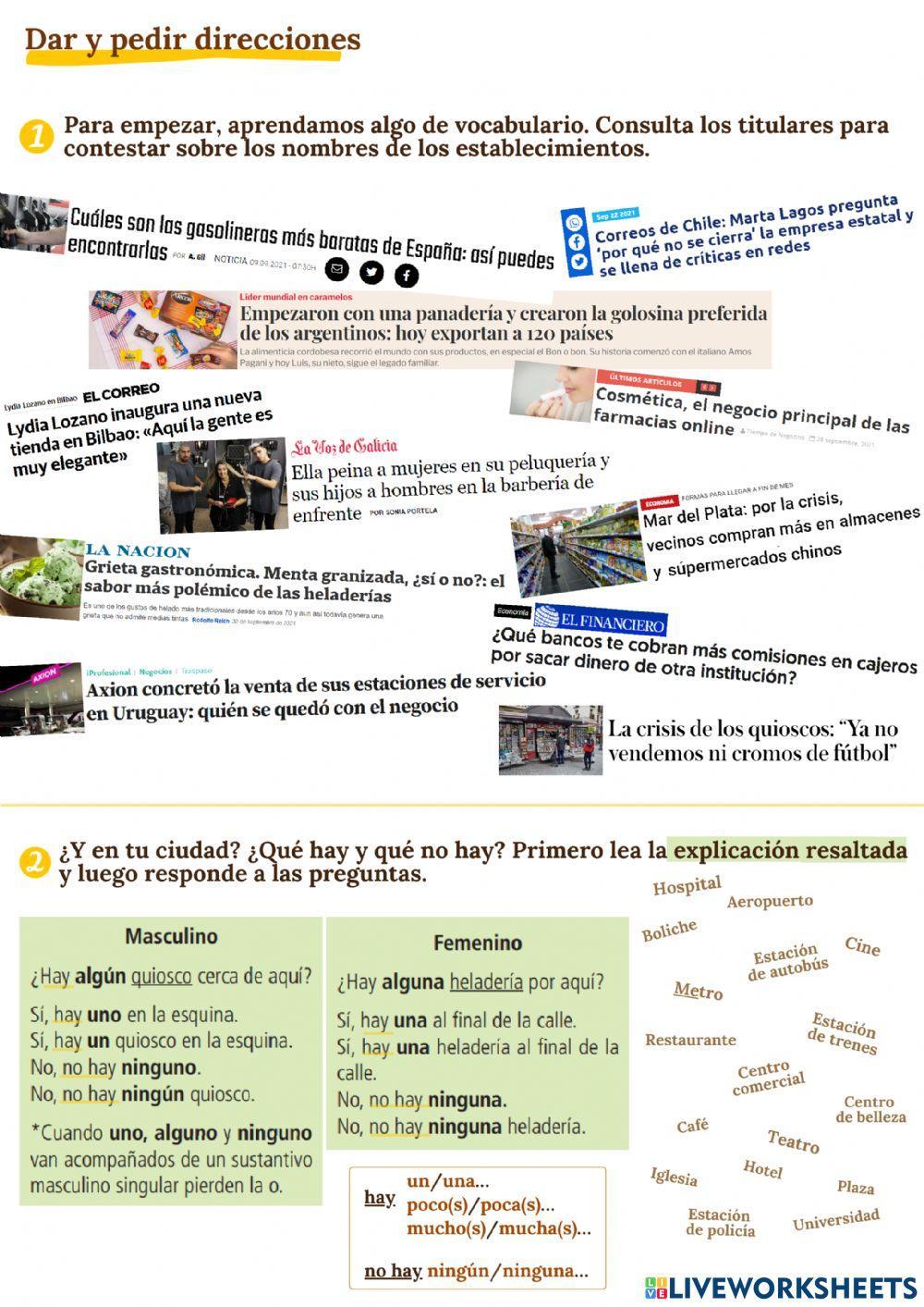 Dar y pedir direcciones