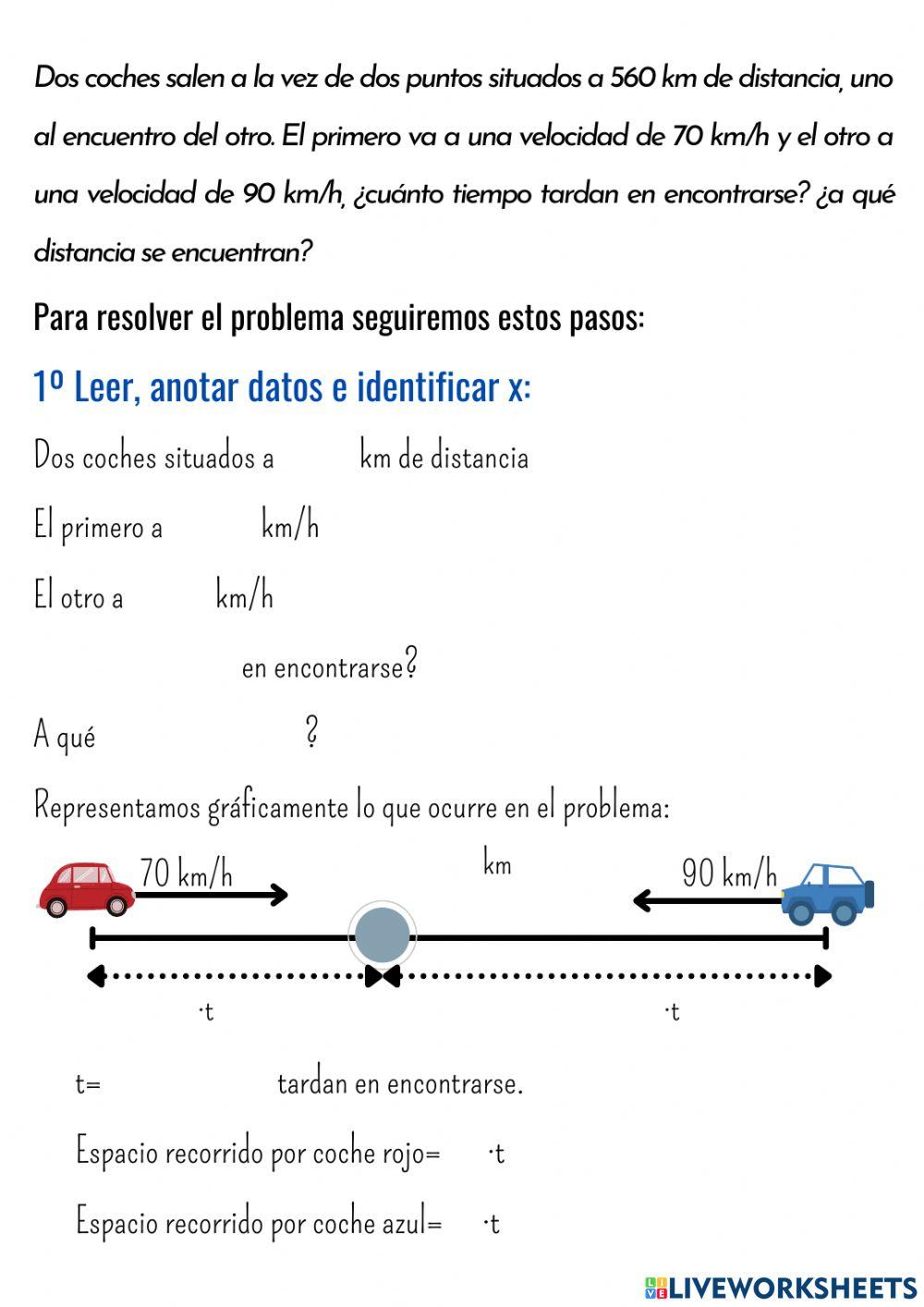 Ejemplo 2 Problemas con ecuaciones 1º grado