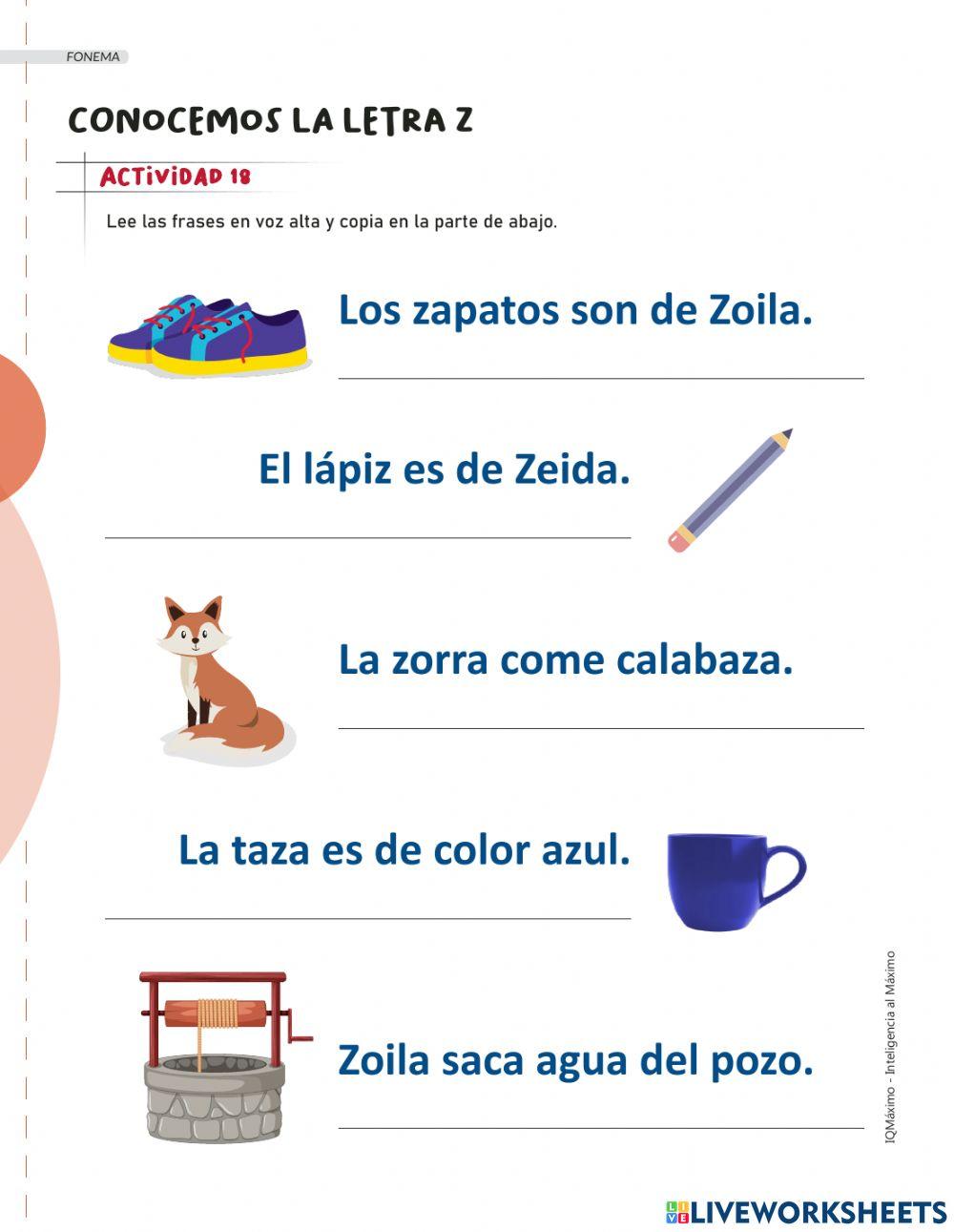 Lee y escribe la oracion