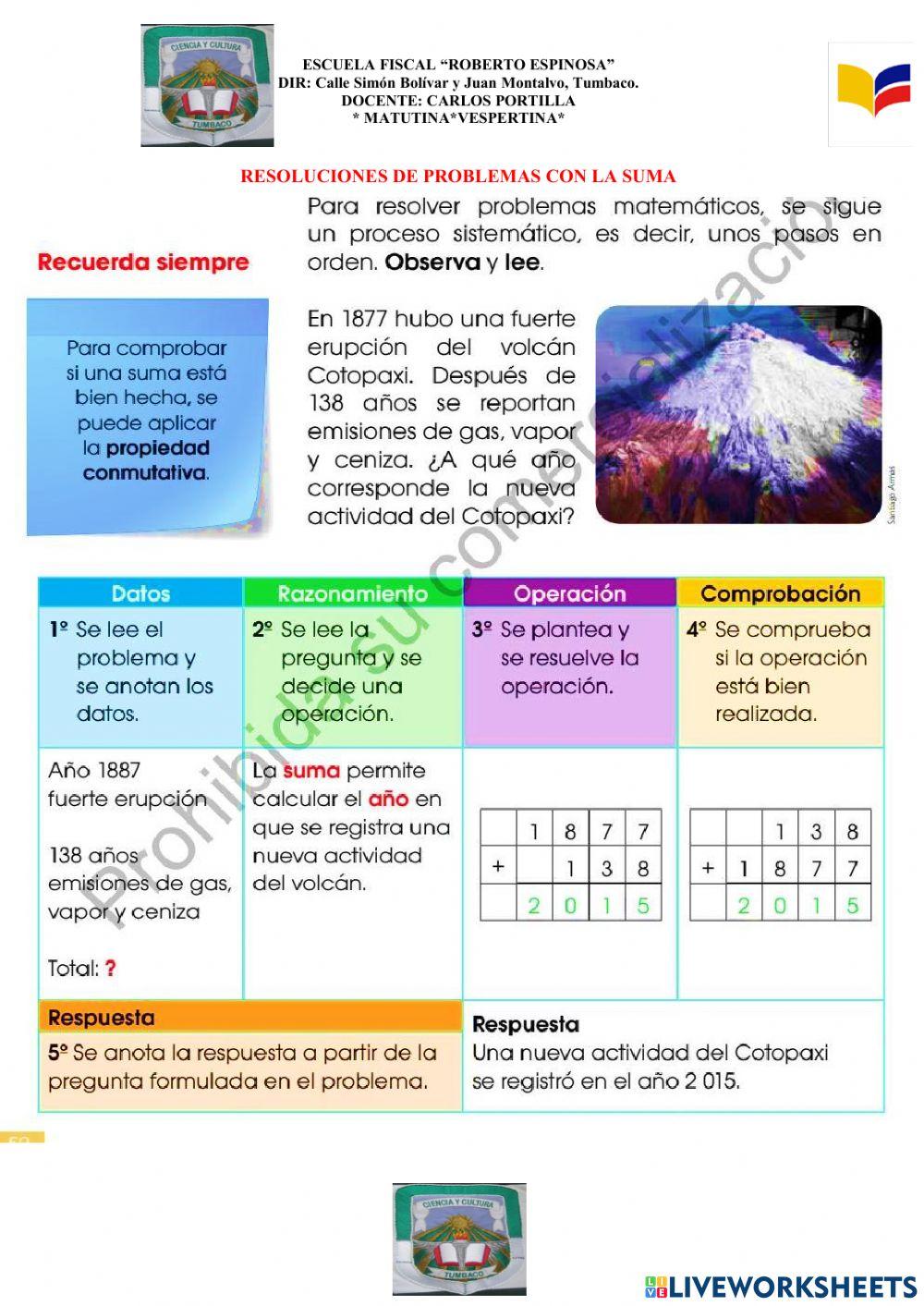 Problema de  suma de cuatro cifras