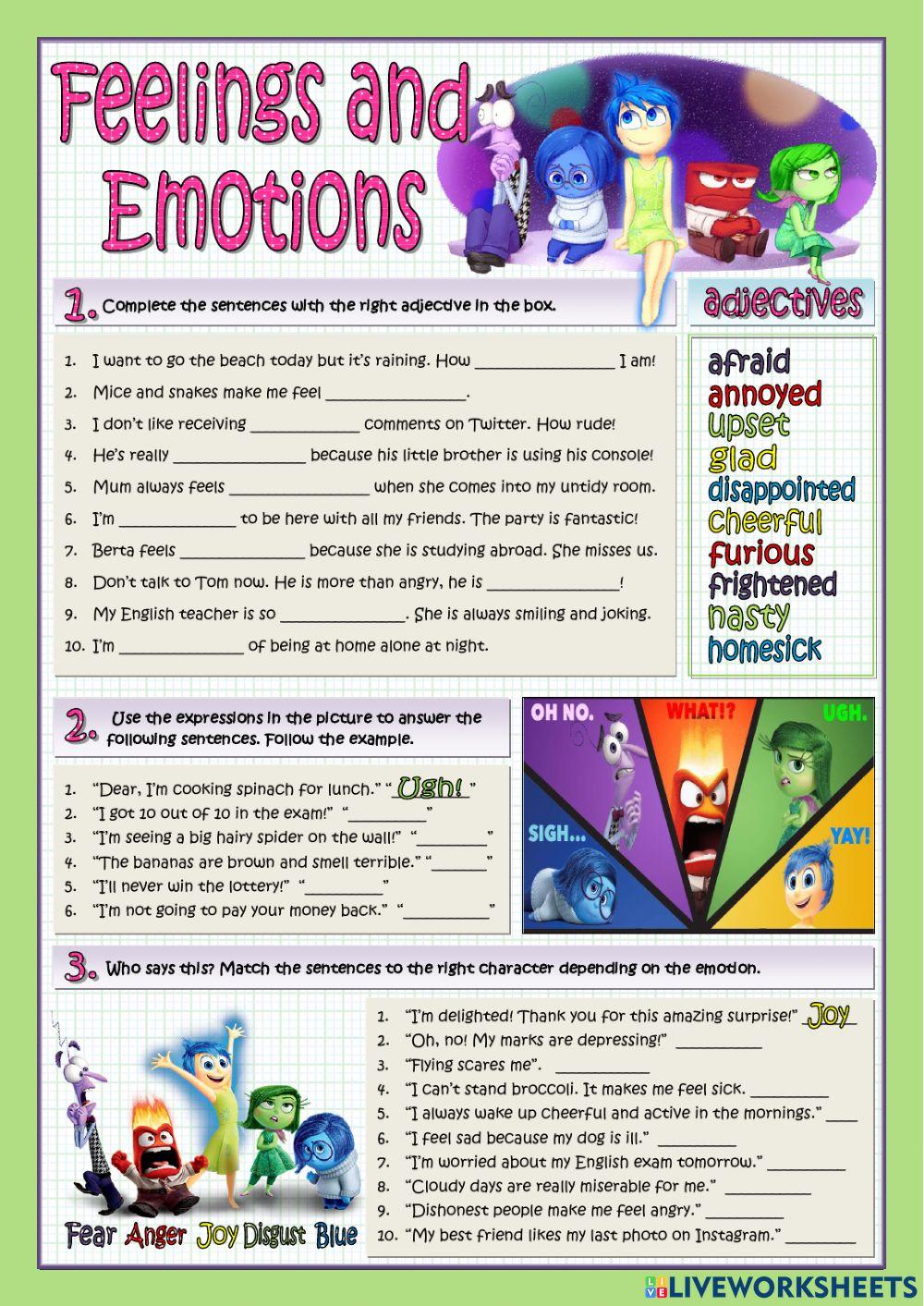 Feelings and Emotions Inside out online exercise for | Live Worksheets