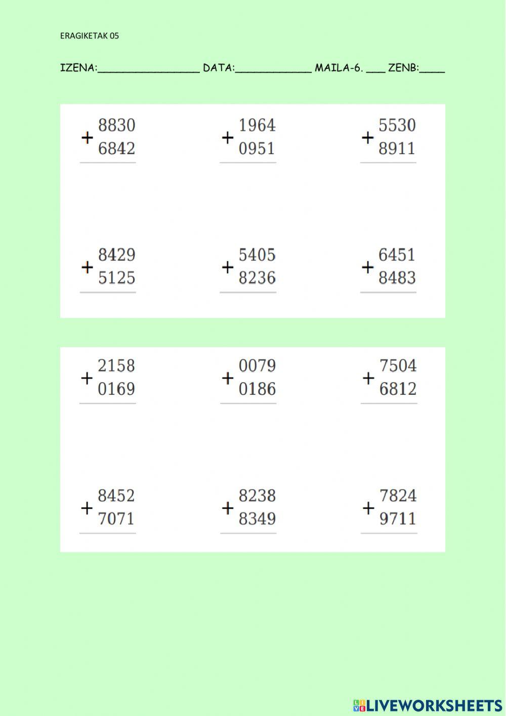 Batuketak eta kenketak