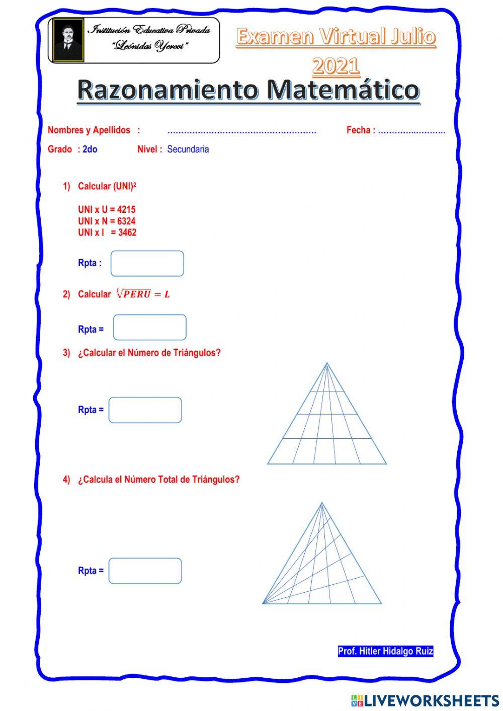 Razonamiento Mat 2do sec