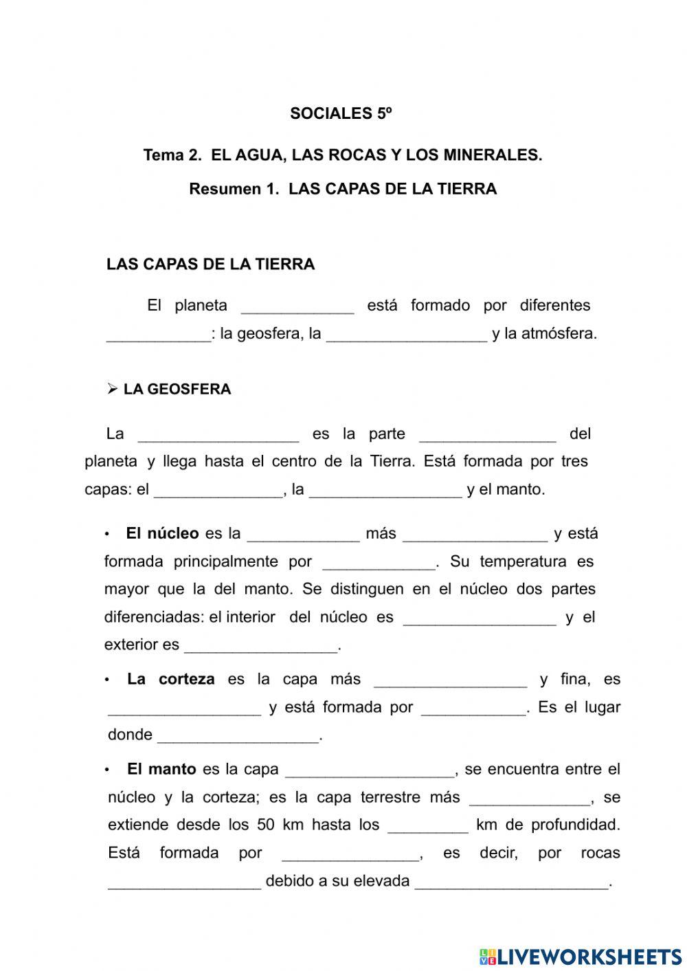 Las capas de La Tierra