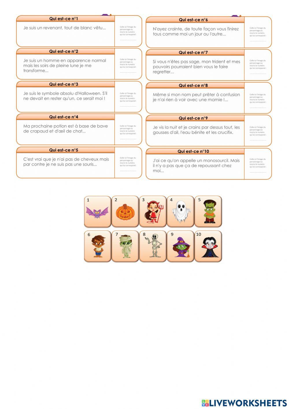 Halloween - compréhension écrite 3