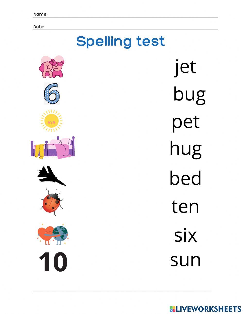 Match Spelling words