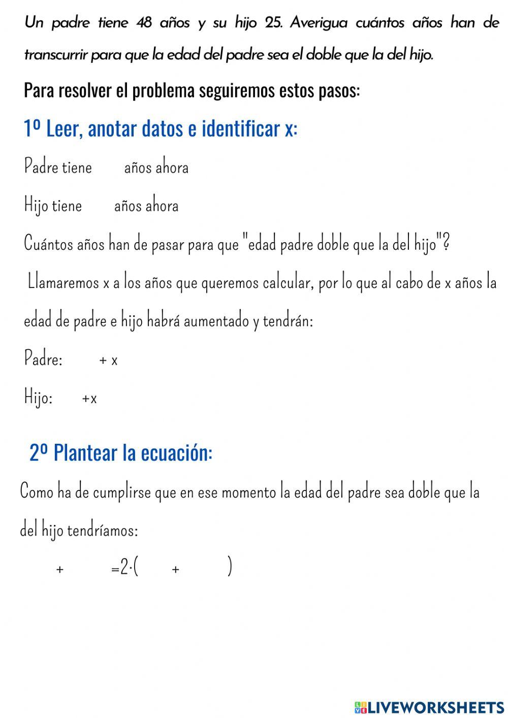 Problema 7 ecuaciones 1º grado