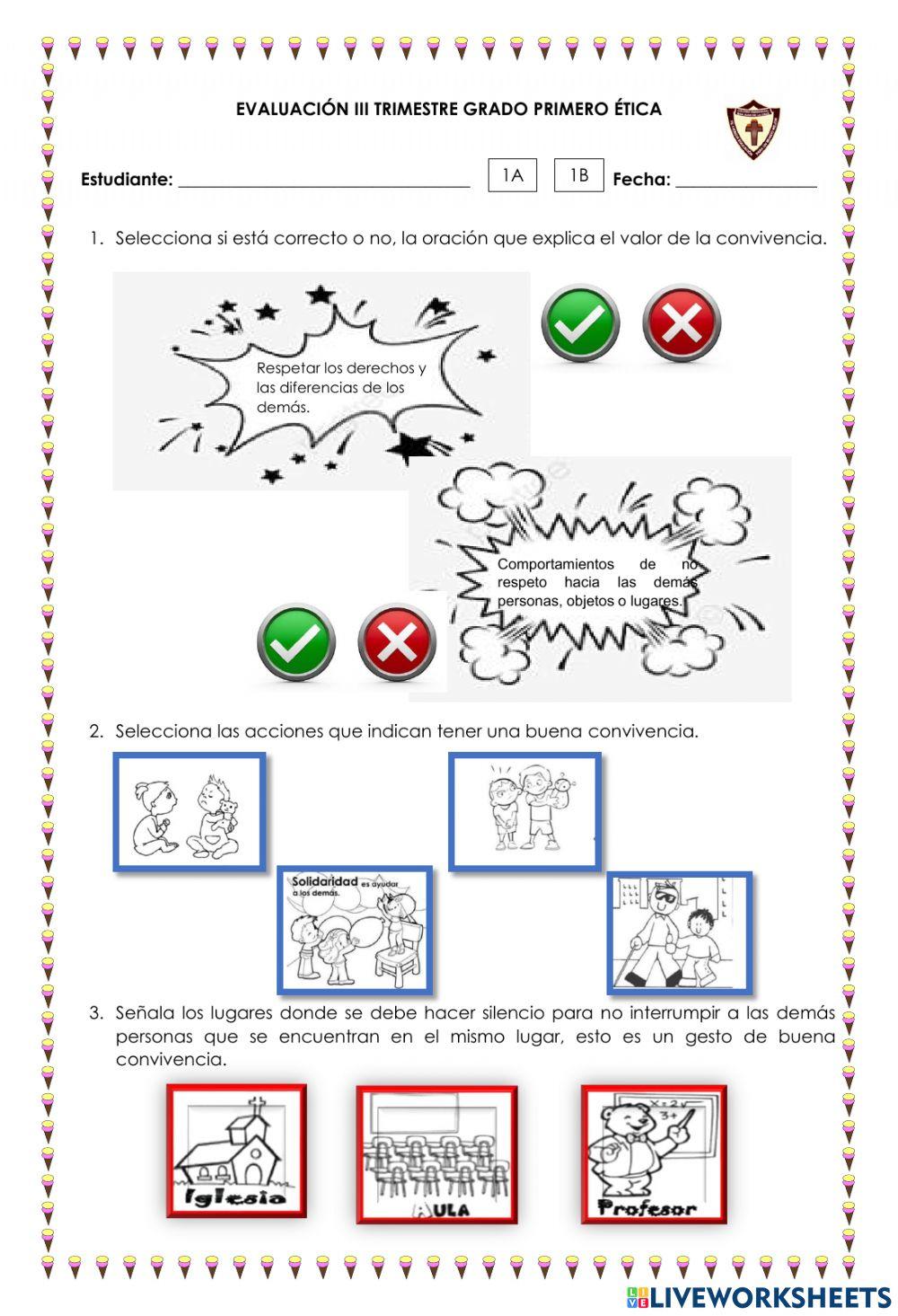 Evaluación III Trimestre Ética