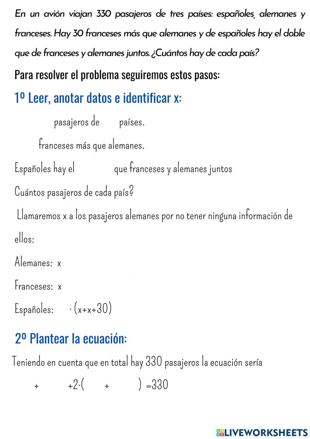 Problema 8 ecuaciones 1º grado