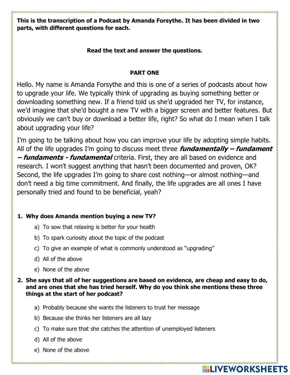 Upgrade your life - Podcast