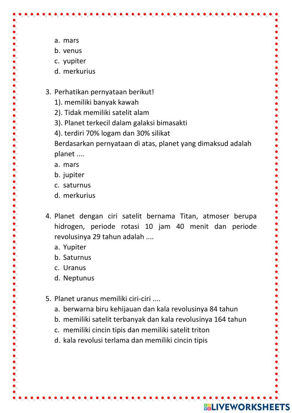 Planet dan ciri-cirinya