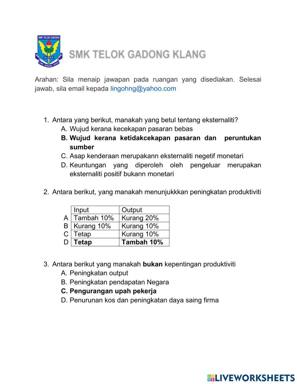 Soalan objektif bab 4