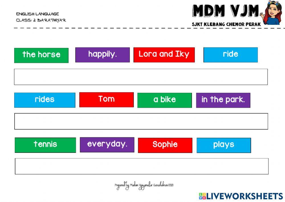 Fun Activities (Rearrange the Words)