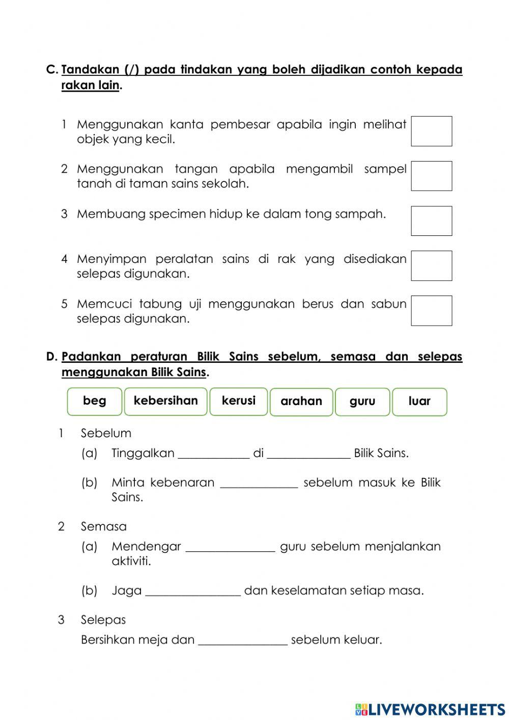 Peraturan Bilik Sains