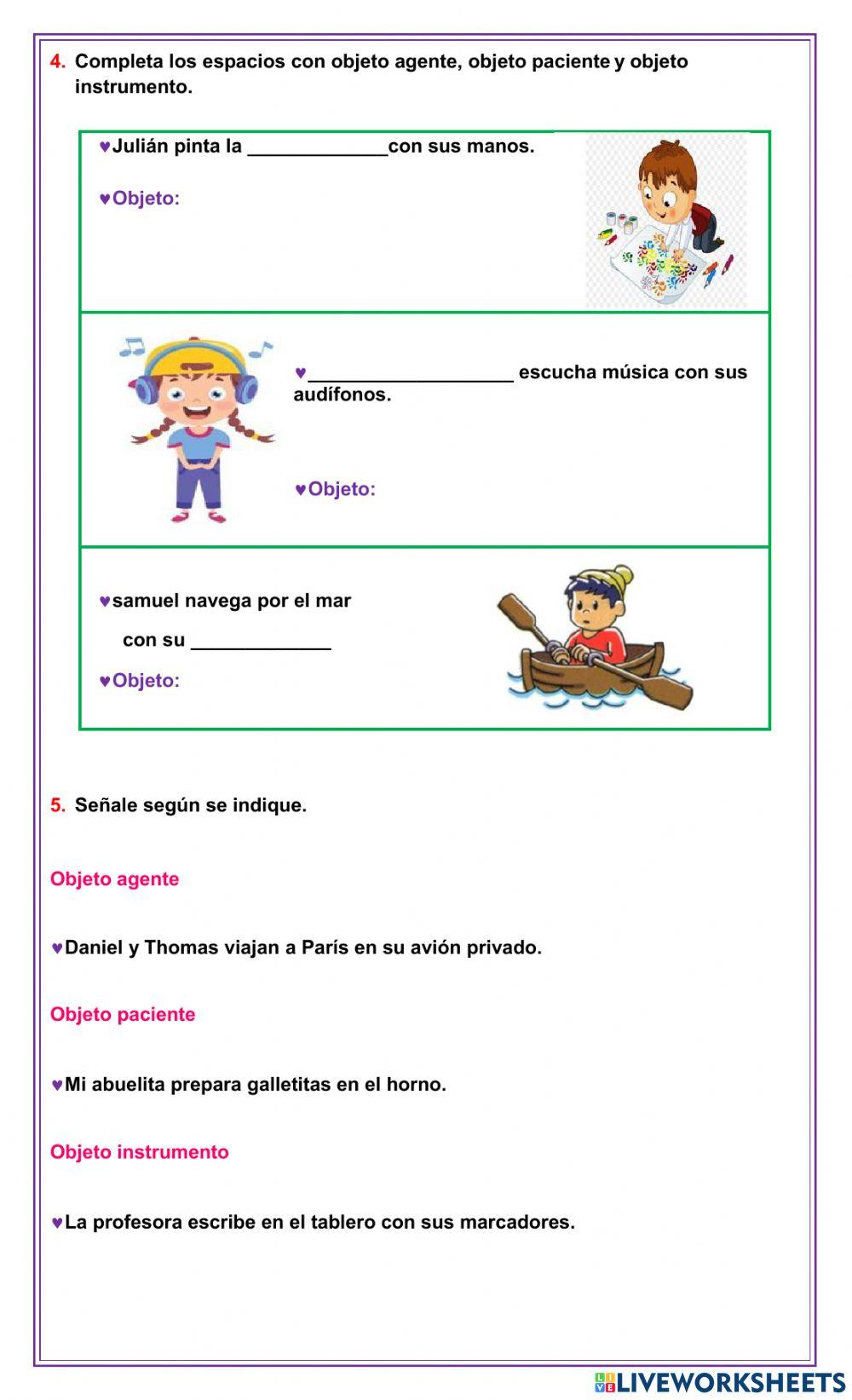 Objeto agente-paciente -instrumento Objeto agente-paciente -instrumento