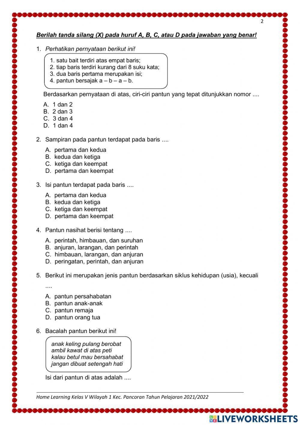 Evaluasi B. Indonesia tema 4 sub tema 3