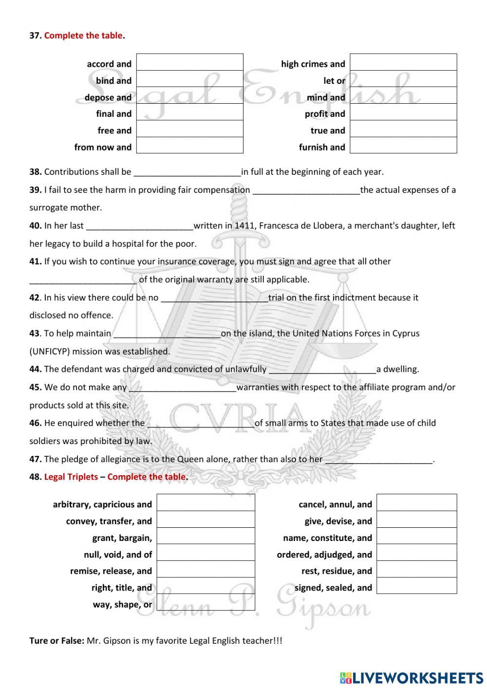 Legal English Test 1