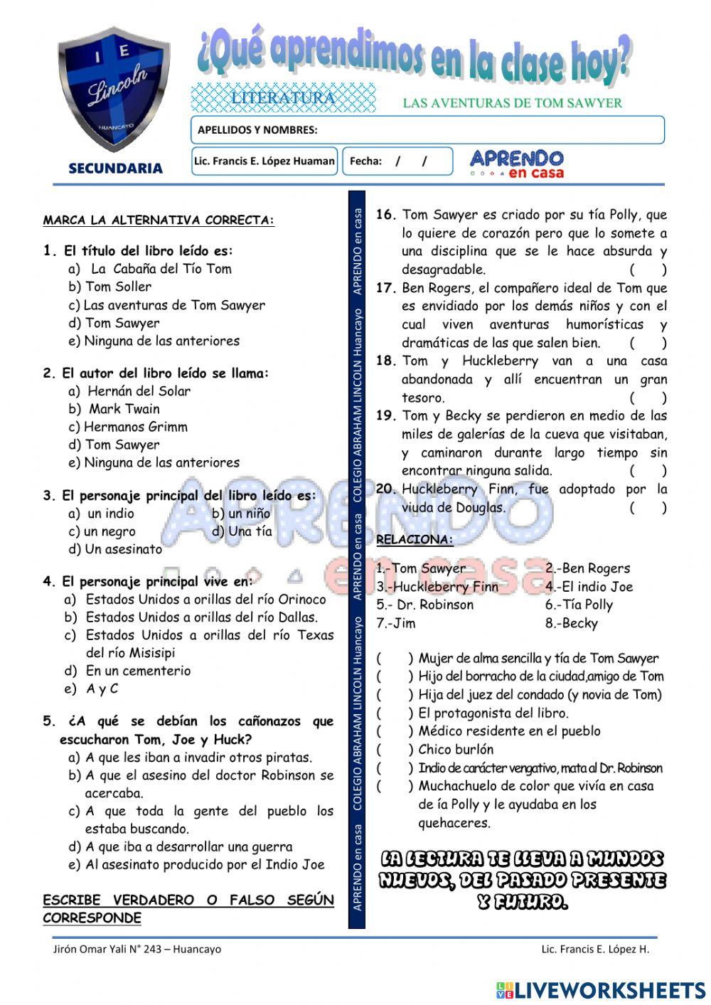 Las aventuras de Tow Sawyer