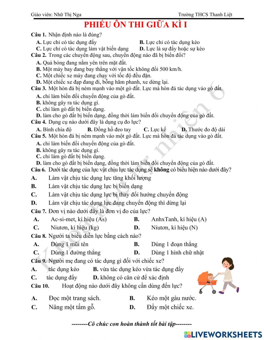 Ôn thi giữa kì I