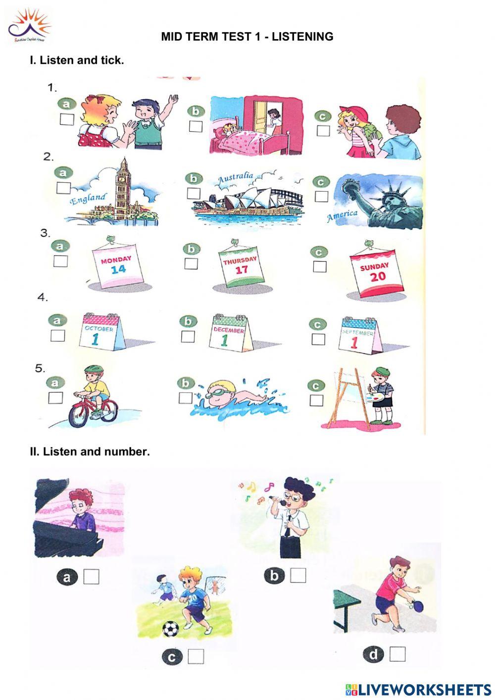 Mid term 1 - listening