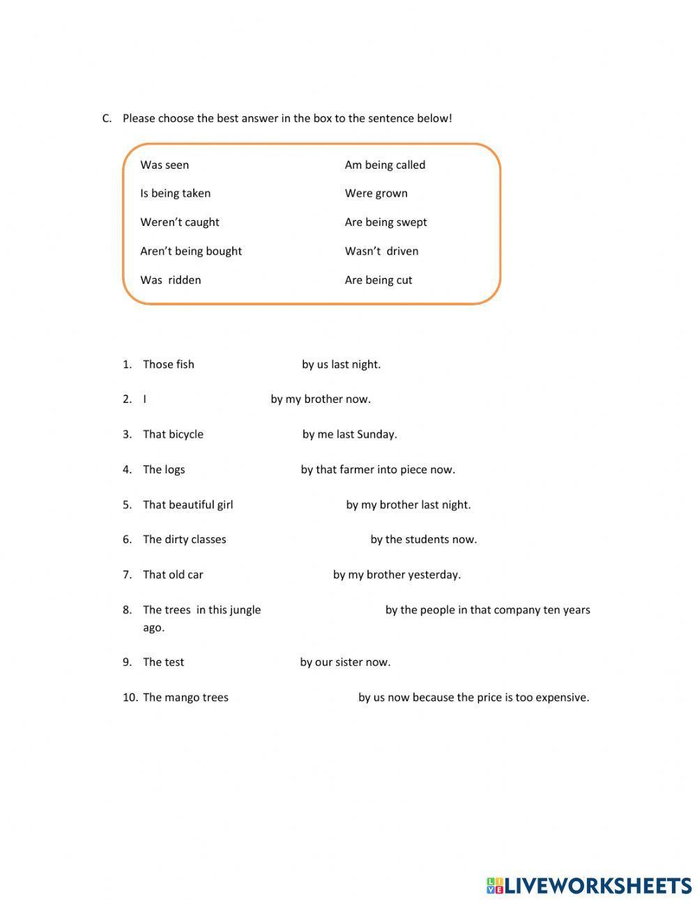 Passive voice (Present continuous and past simple)