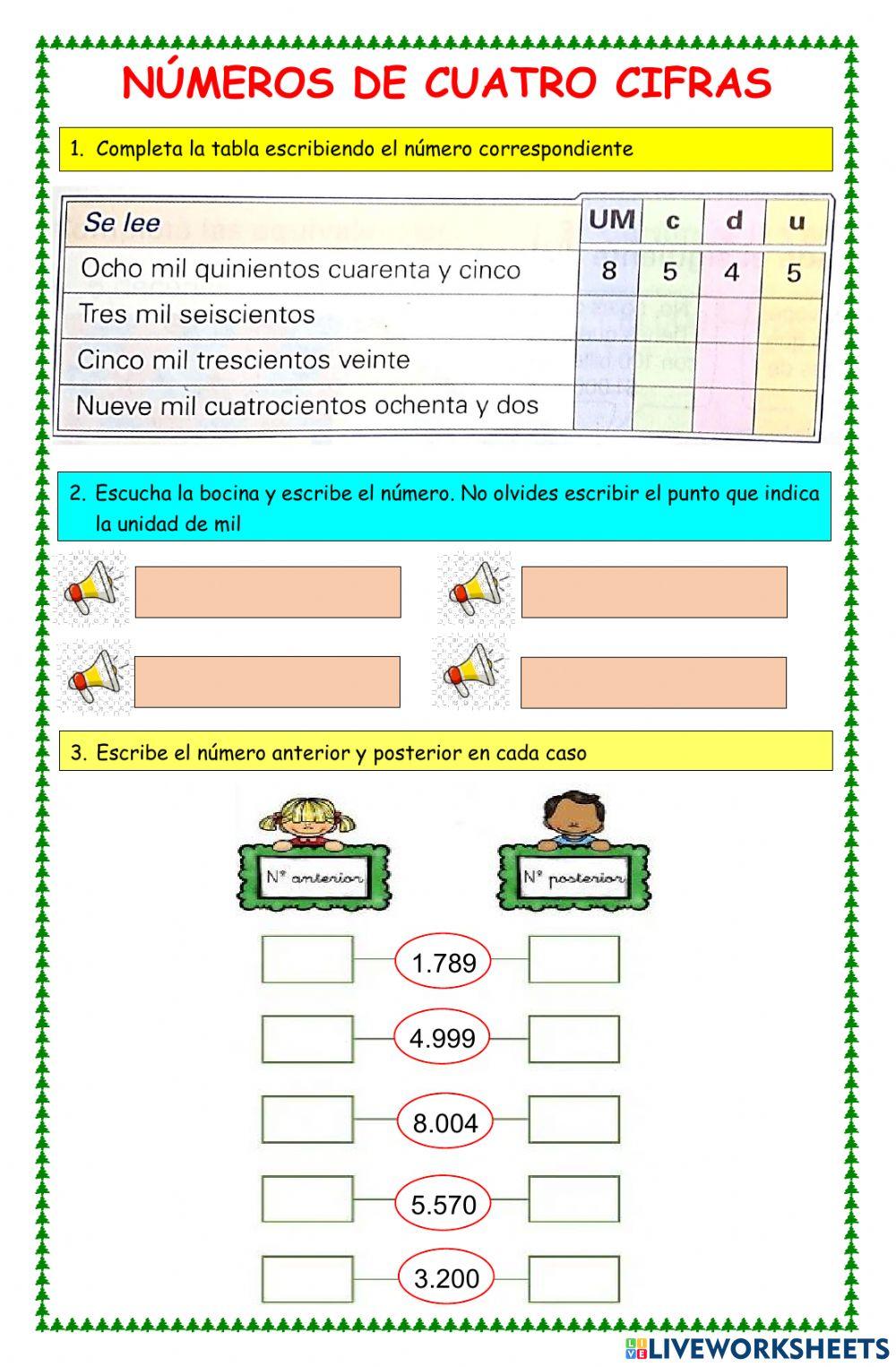 Números de cuatro cifras