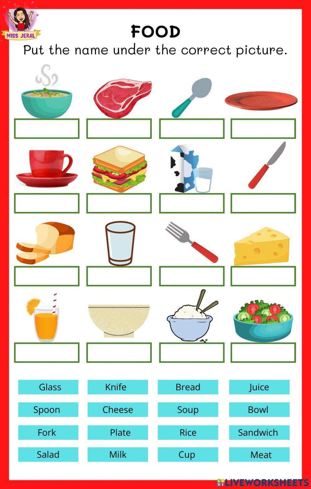 Food and drinks interactive exercise for GRADE 2. You can do the exercises  online or download the workshe…