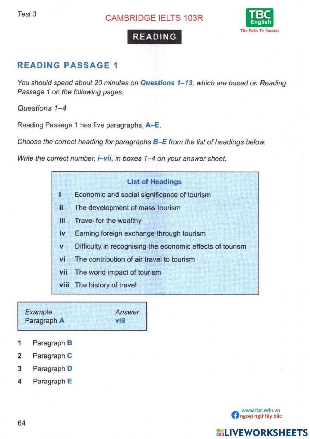 Ielts 10 Test 3 Reading Answers