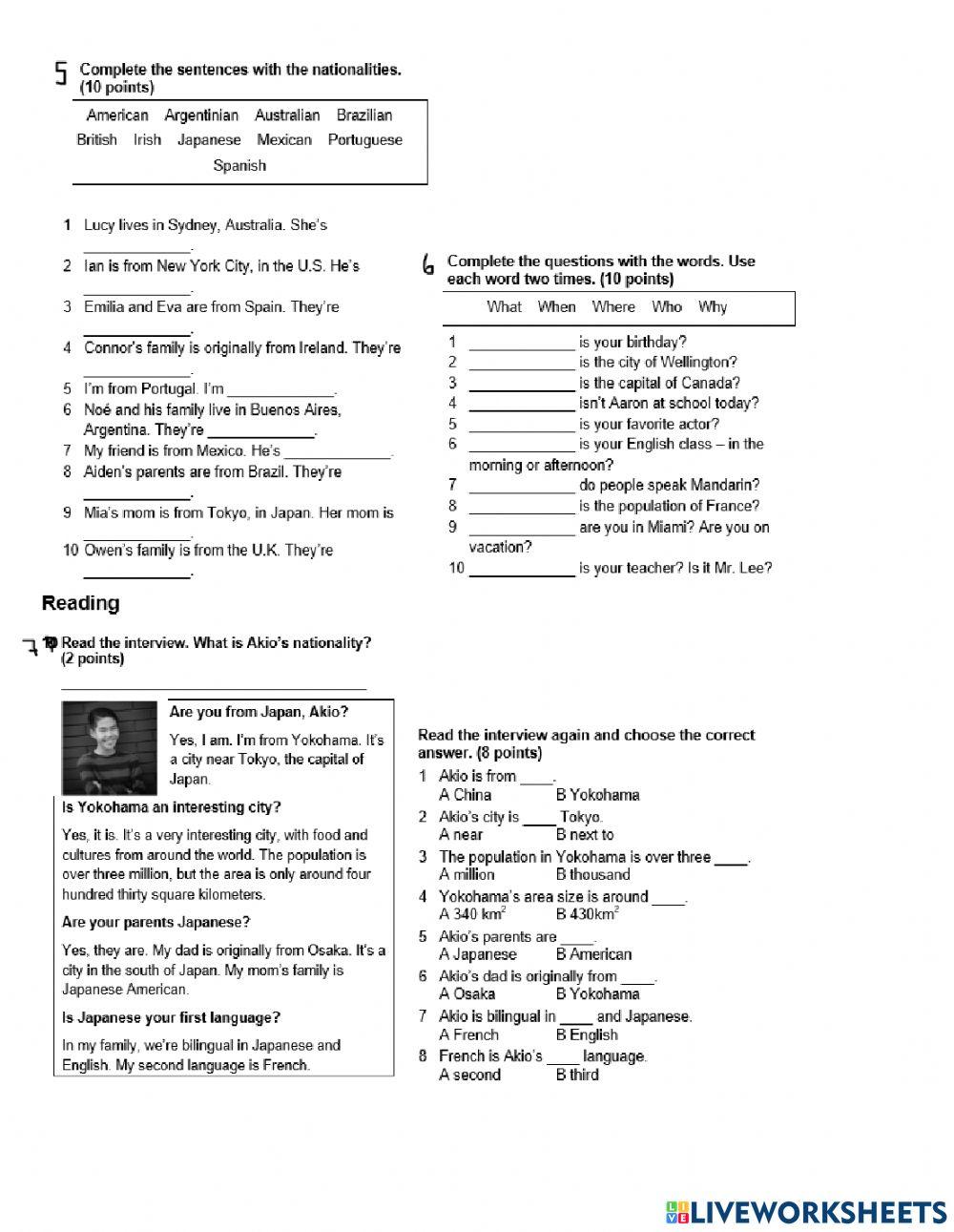 English exam junior high school