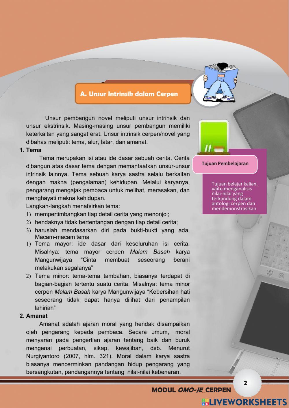 Unsur pembangun cerpen kd 3.9