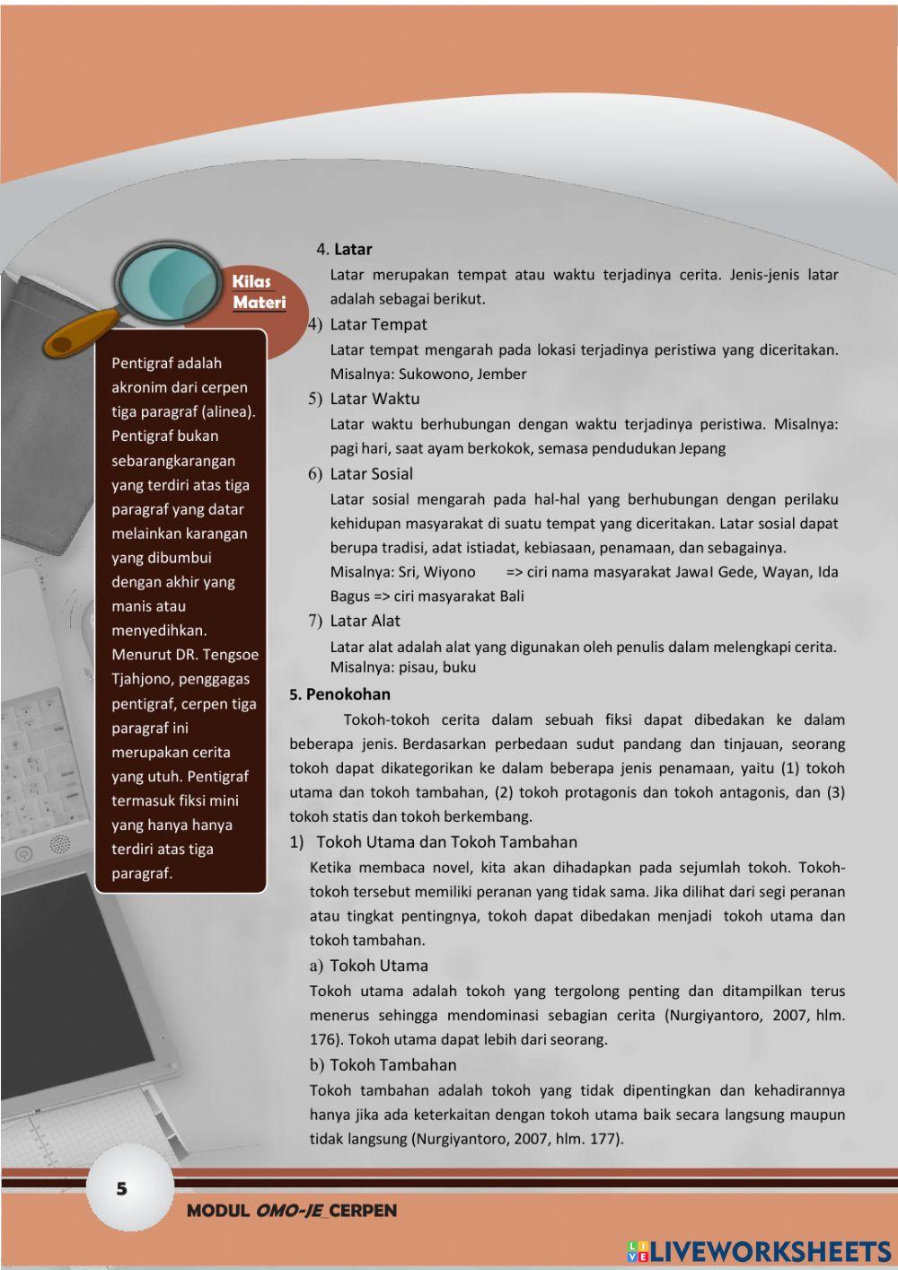 Unsur pembangun cerpen kd 3.9