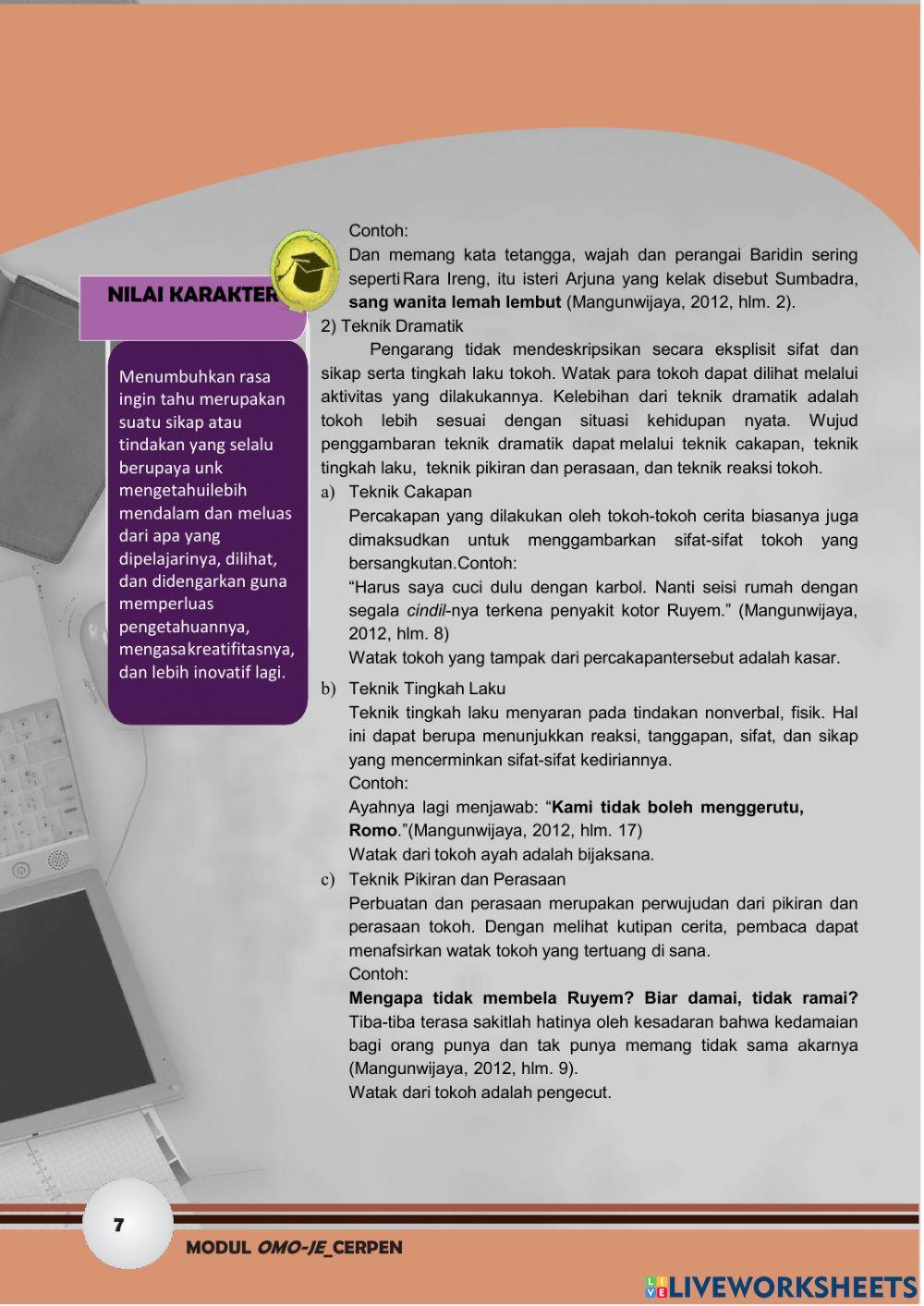 Unsur pembangun cerpen kd 3.9