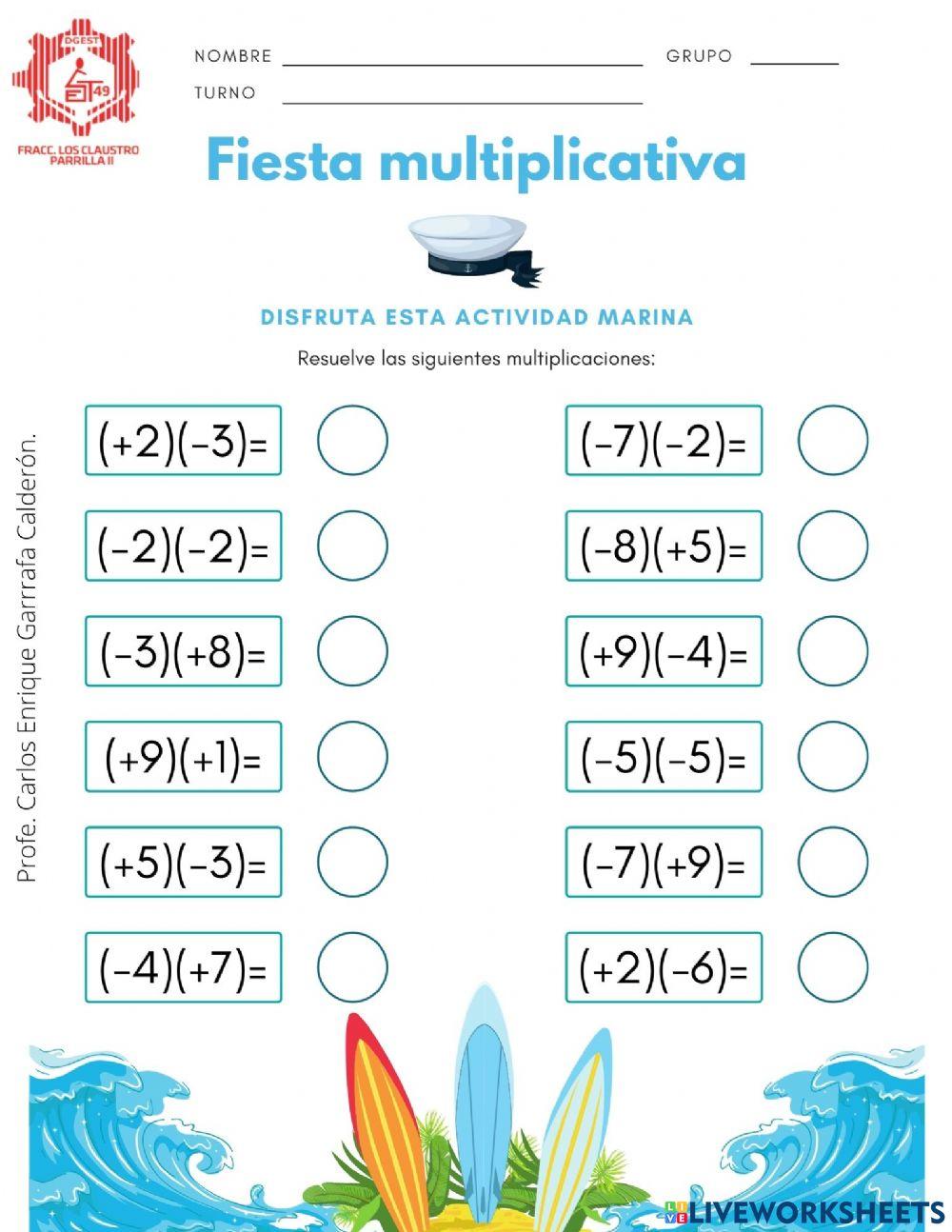 Multiplicación de números con signo