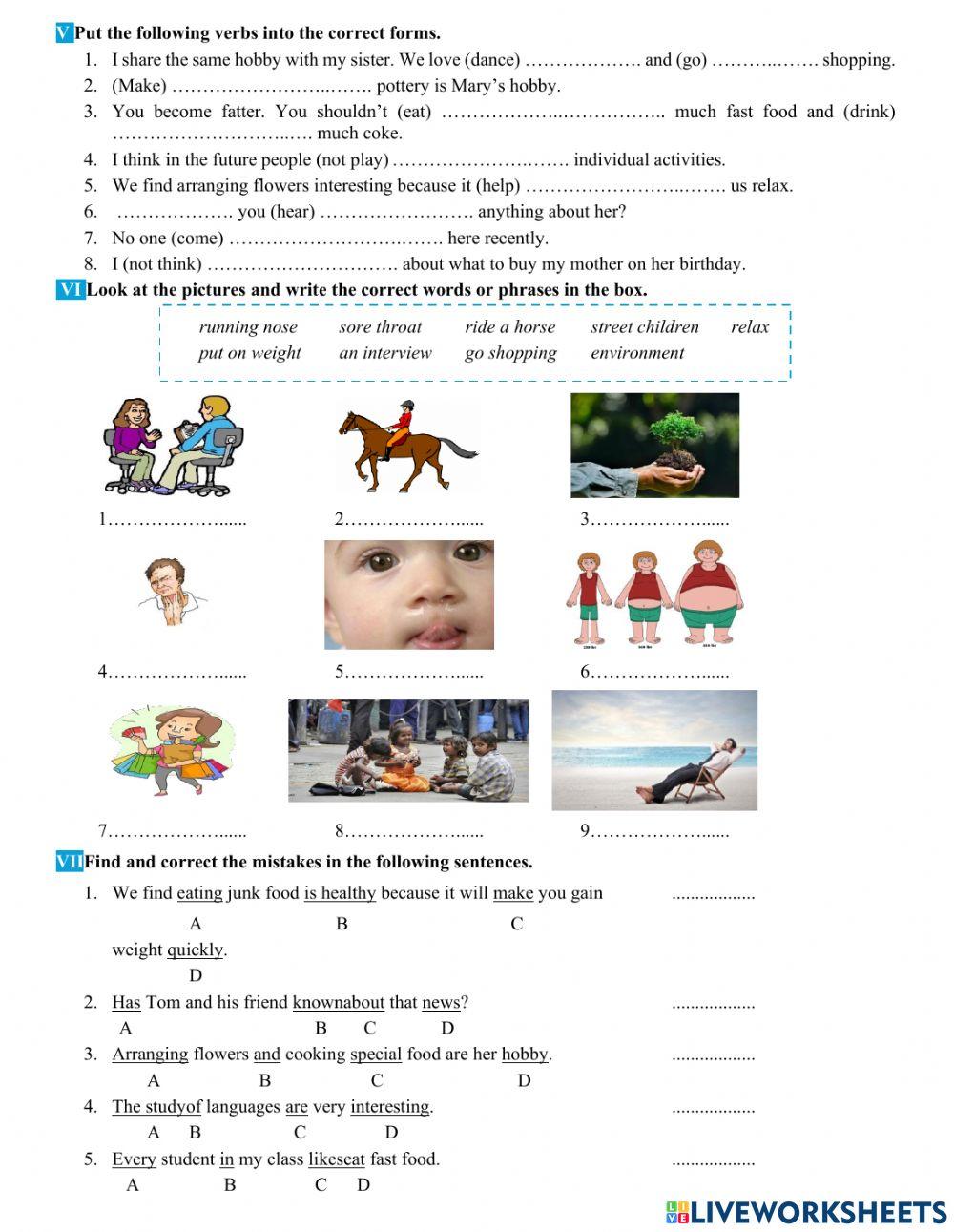 Test - Class 7 - Review 2 (Unit 1,2,3 Advanced)