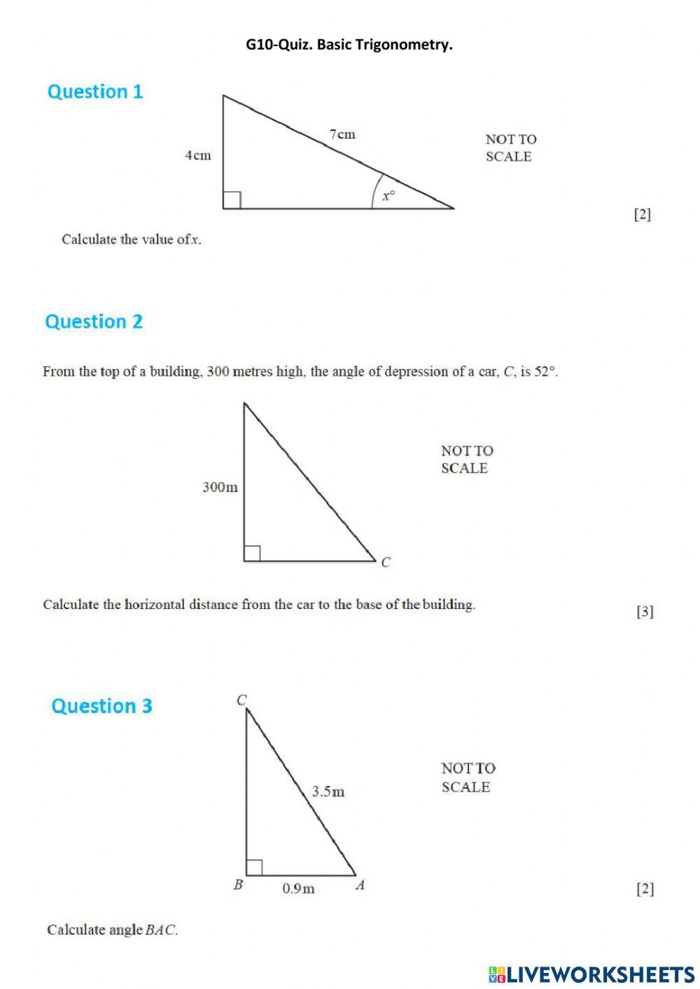 Trigonometry quiz