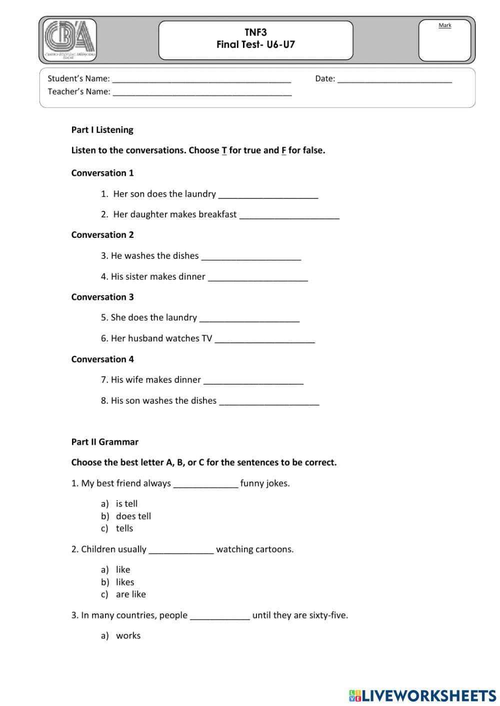 Tnf3  u7-u8 final test
