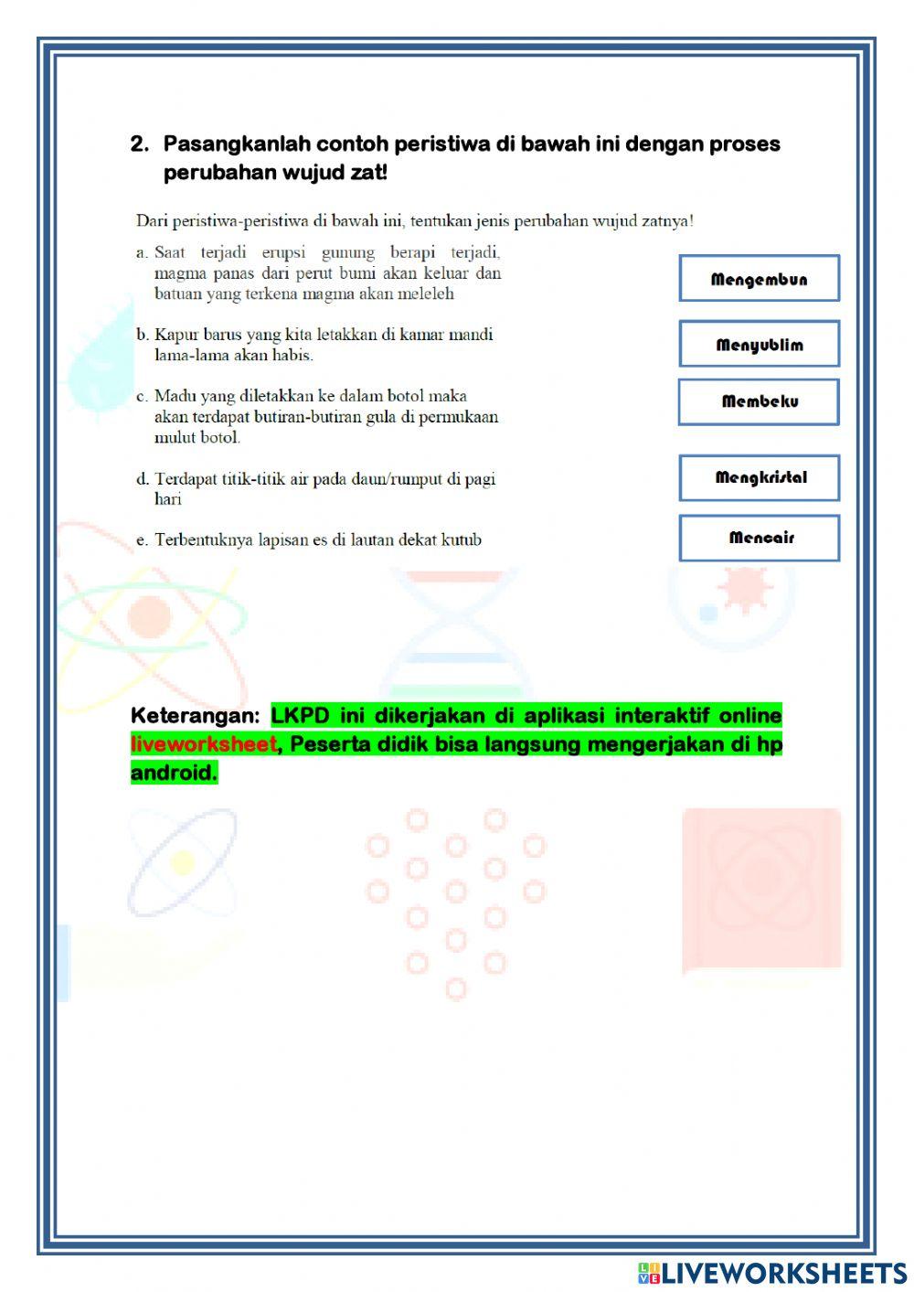 LKPD Kalor dan Perubahan Wujud Zat