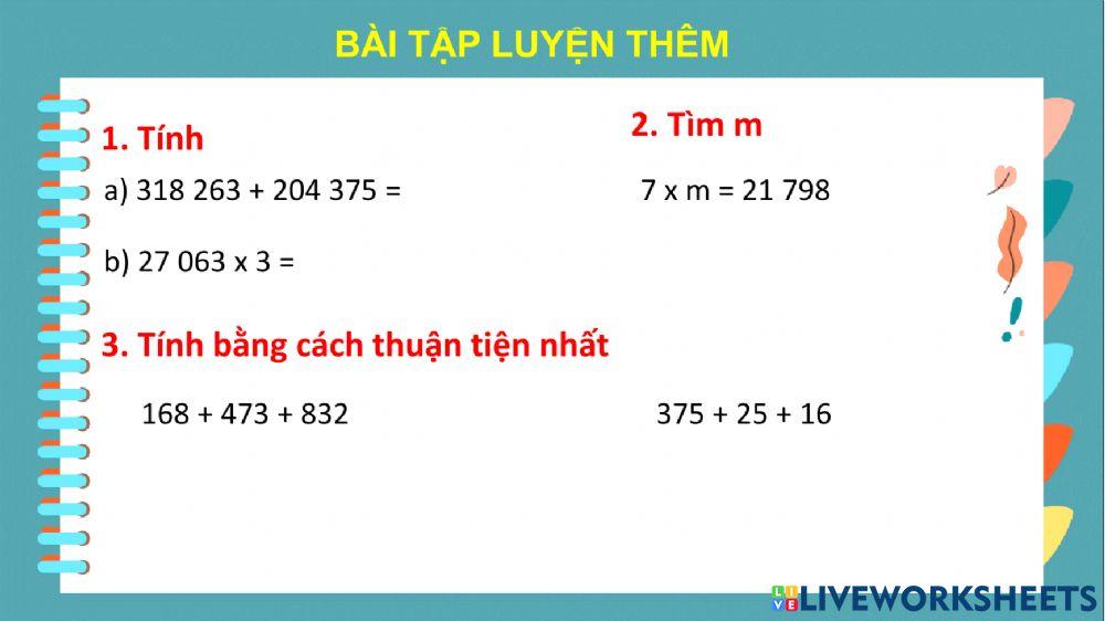 Bài tập luyện thêm