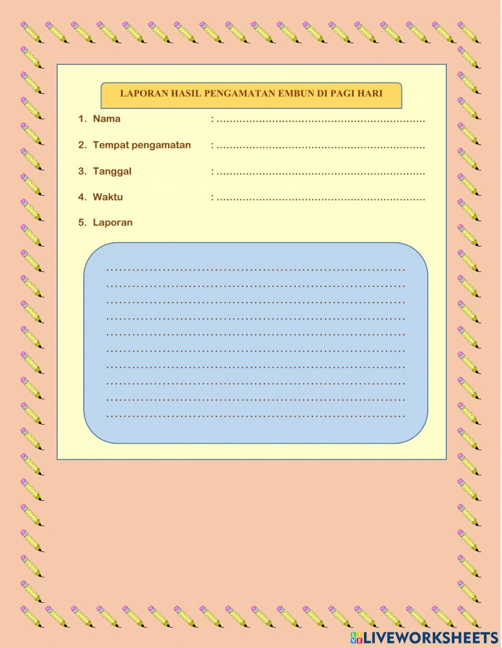 Laporan Pengamatan Embun di Pagi Hari