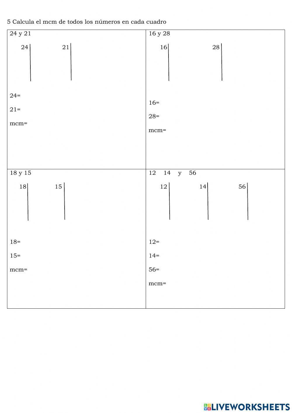 Multiplos y divisores
