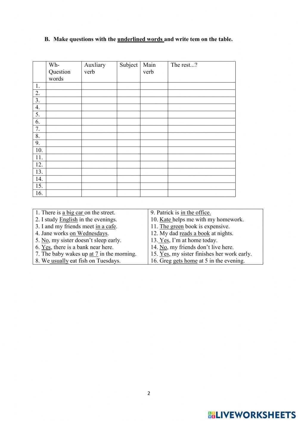 Present Simple Questions