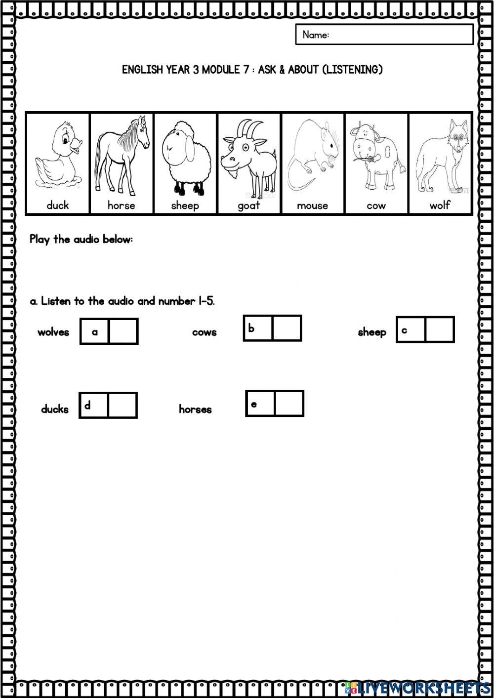 English year 3 module 7 : ask & about (listening)