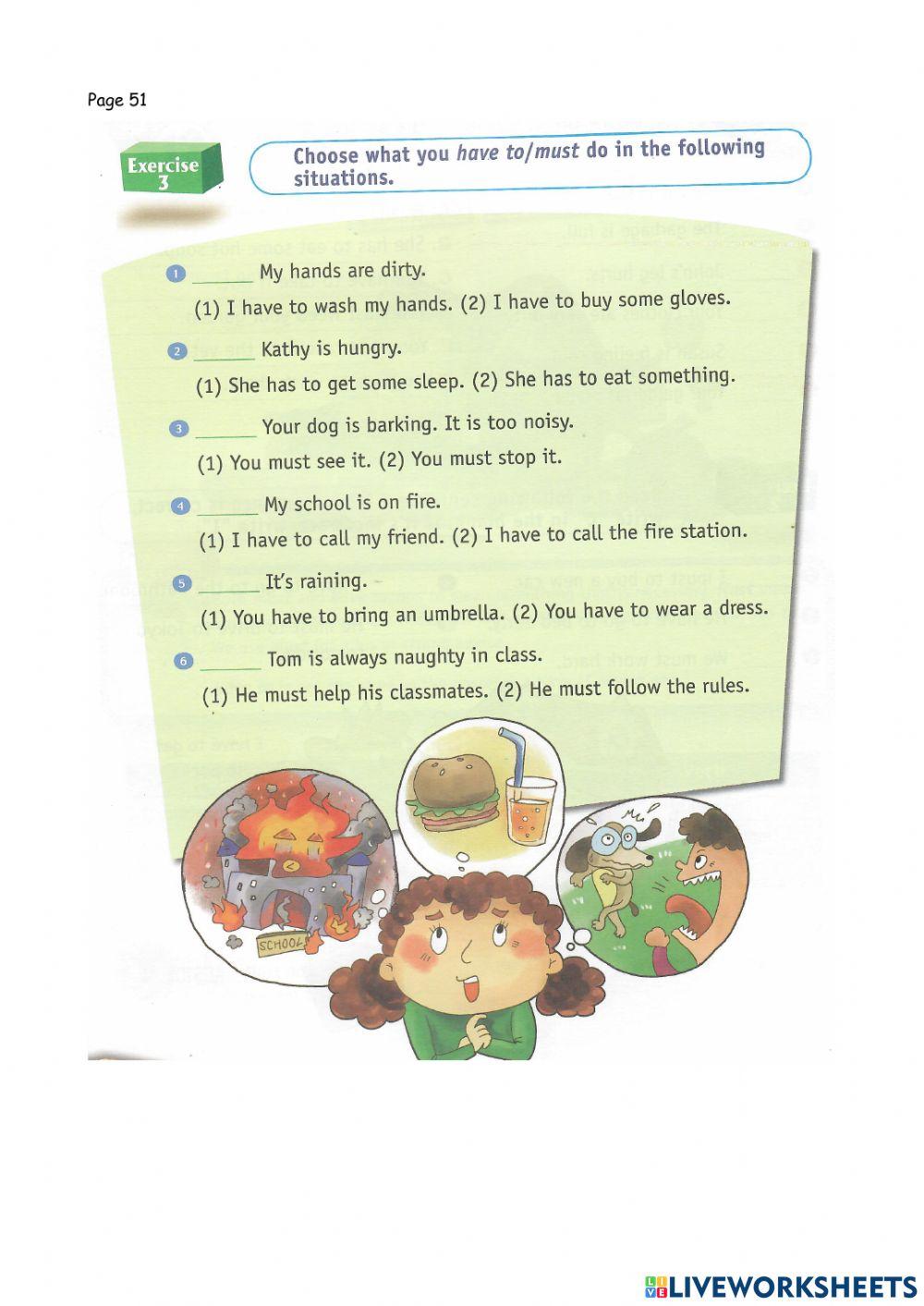 Have to, has to, and must